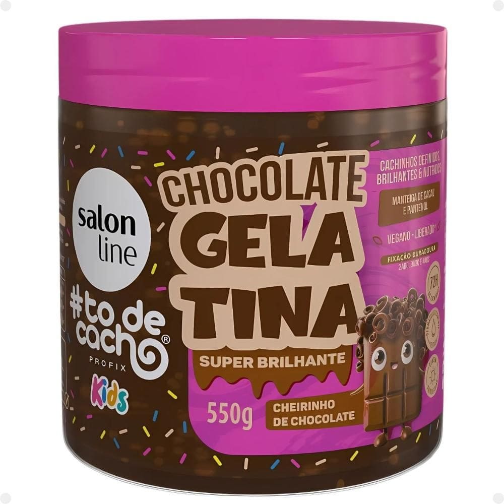 Gelatina Super Brilhantes Salon Line Kids #todecacho Chocolate 550g
