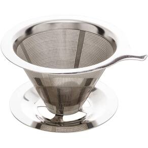 Coador Filtro De Café Aço Inox 11x7cm Lyor Peneira Reutilizável