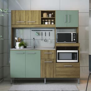 Cozinha Compacta Jasmin 8 PT 1 GV Dakar e Verde