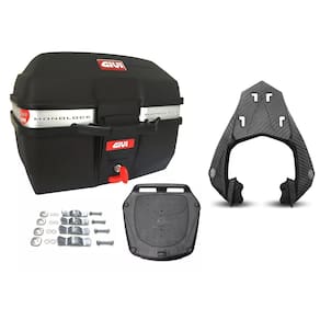 KIT BAÚ MOTO 27L M.LOCK TRAFFIC E27M + BAGAGEIRO SCAM Fazer 250 Scam Fiberforce Fz25 2018 2019 2020 2021 2022 2023 2024