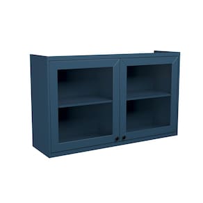 Armário Aéreo com Vidro Évora 2 PT Azul Orion