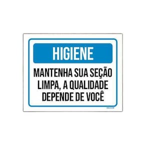 Kit 3 Placas Higiene Mantenha Sua Seção Limpa