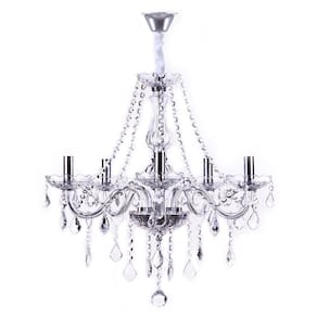 Lustre Maria Thereza para 5 Lâmpadas - Transparente