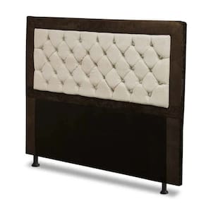 Cabeceira Para Cama Box Solteiro 90 cm Berlim Marrom Marfim