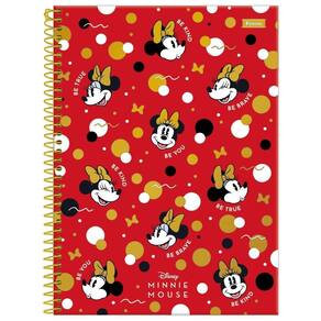 Caderno Minnie Mouse Disney Espiral 1 Matéria 80F Escolar