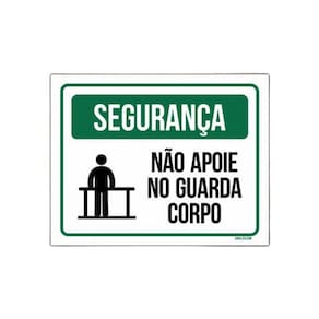 Placa De Segurança - Não Apoie No Guarda Corpo 27X35