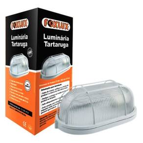 Luminária Tartaruga Branca Alumínio Oval Foxlux Bivolt