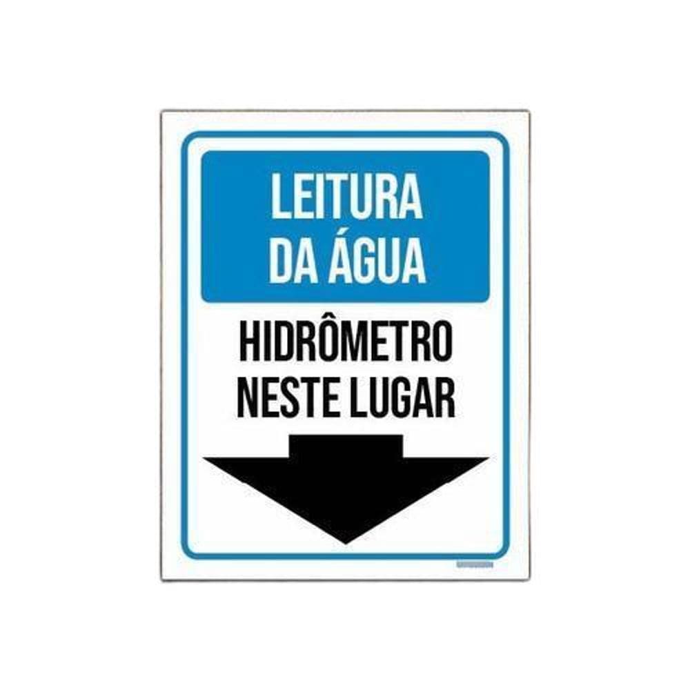 Placa Sinalização Leitura Água Hidrômetro Neste Lugar 18X23