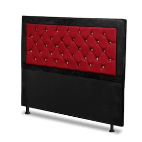 Cabeceira Para Cama Box Solteiro 90 cm Berlim Preto Vermelho
