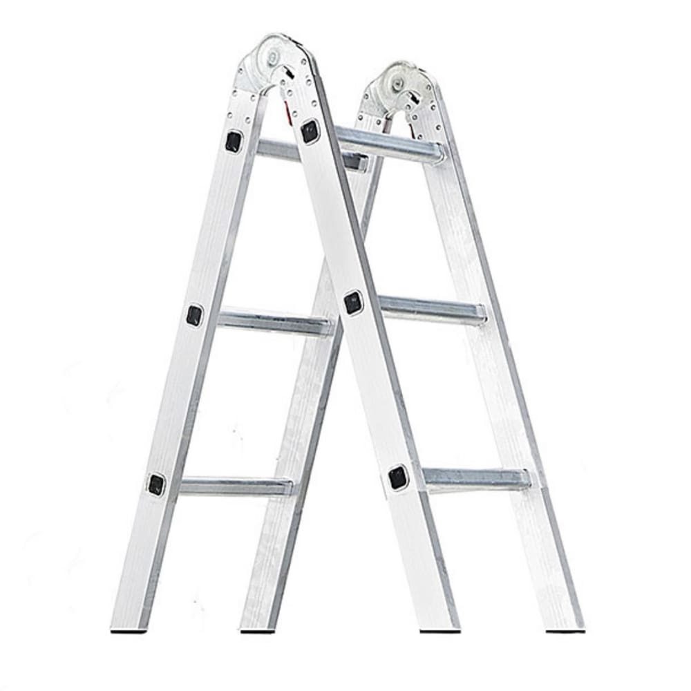 Escada em alumínio com 6 degraus de 1,75 metros de altura total.