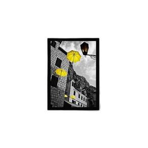 Quadro Fotografia Sombrinhas Amarelas 24X18Cm - Com Vidro
