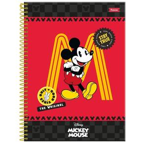 Caderno Mickey Mouse Disney Espiral 1 Matéria 80F Escolar