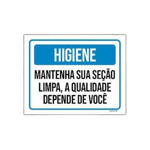 Kit 10 Placas Higiene Mantenha Sua Seção Limpa