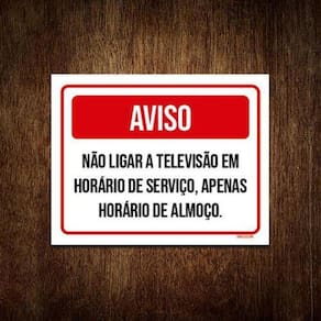 Kit 3 Placa Avio Não Ligar Televisão Em Horário De Serviço