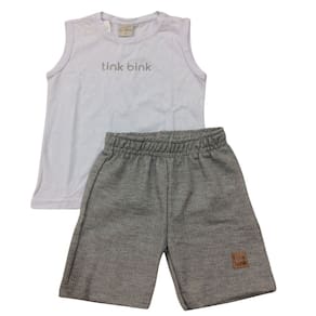Conjunto Infantil M regata Reveillon Tink Bink Branco 1 2 3