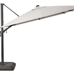 Ombrelone Lateral Alumínio C/ Base E Led Quadrado 4x3m Bege