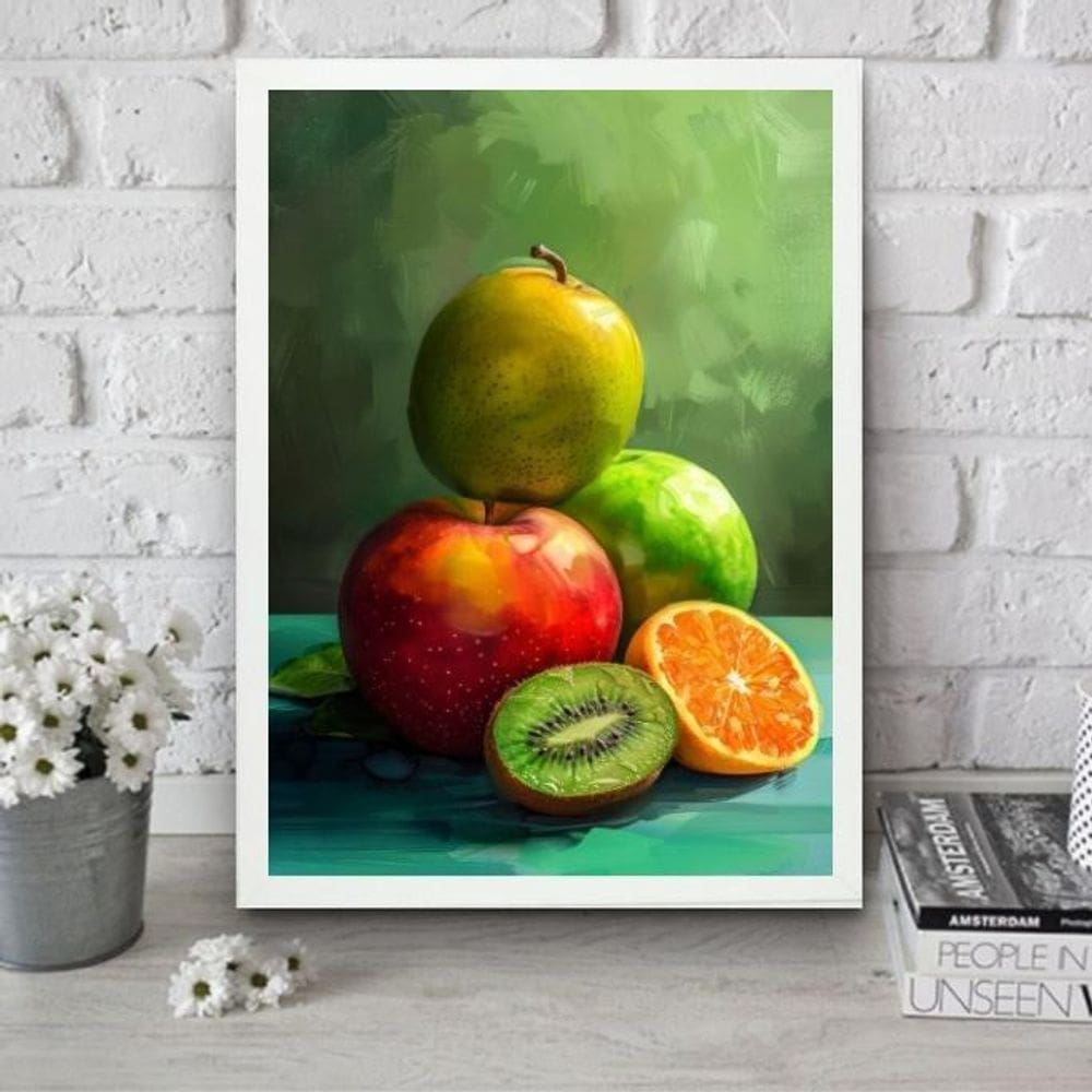 Quadro Para Cozinha Arte Frutas 33X24Cm