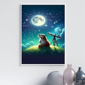Quadro Decorativo Astronomia - Capivara 24X18Cm