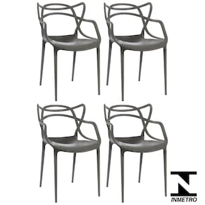 Kit 4 Cadeiras Allegra - Cinza Escuro