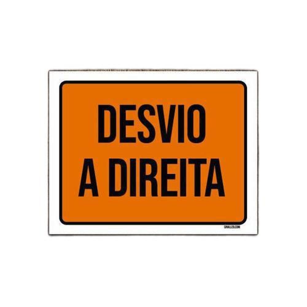 Placa De Sinalização - Desvio A Direita 36x46