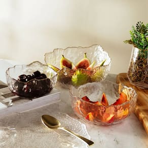 Bowl de Cristal Martelado com Borda Dourada 17cm x 8cm