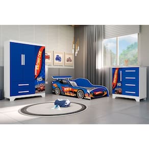 Quarto Infantil Completo Personagens Carros  - Azul