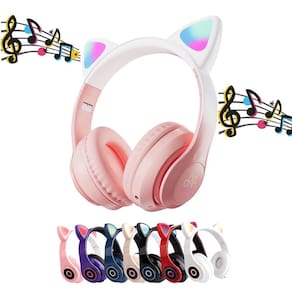 Fone De Ouvido Gatinho Led Infantil Bluetooth Para Jogos