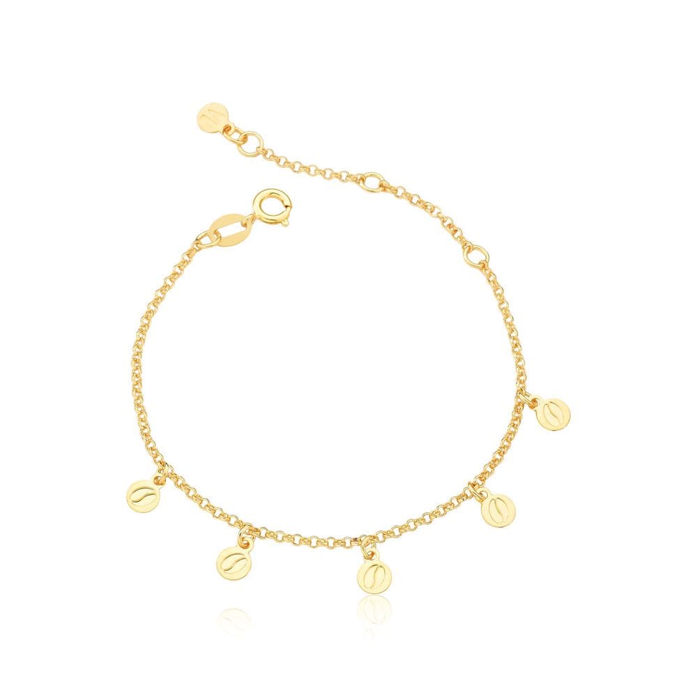 Pulseira Café Infantil Revestida em Ouro
