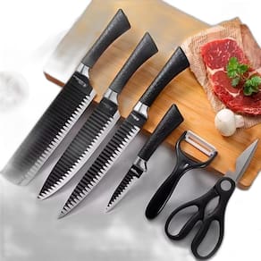Super Kit De Facas Cozinha Churrasco Premium Inóx 6 Peças