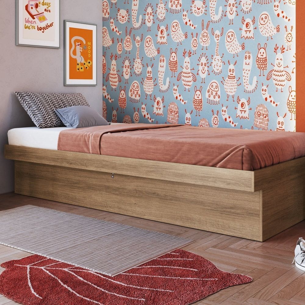 Cama Solteiro Box Baú 80 Bogotá 78x188cm Mel