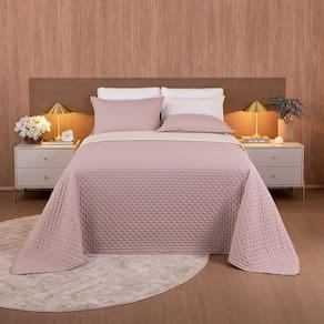 Kit Colcha / Cobre Leito Casal Comfy - Lavive Rose / Perola