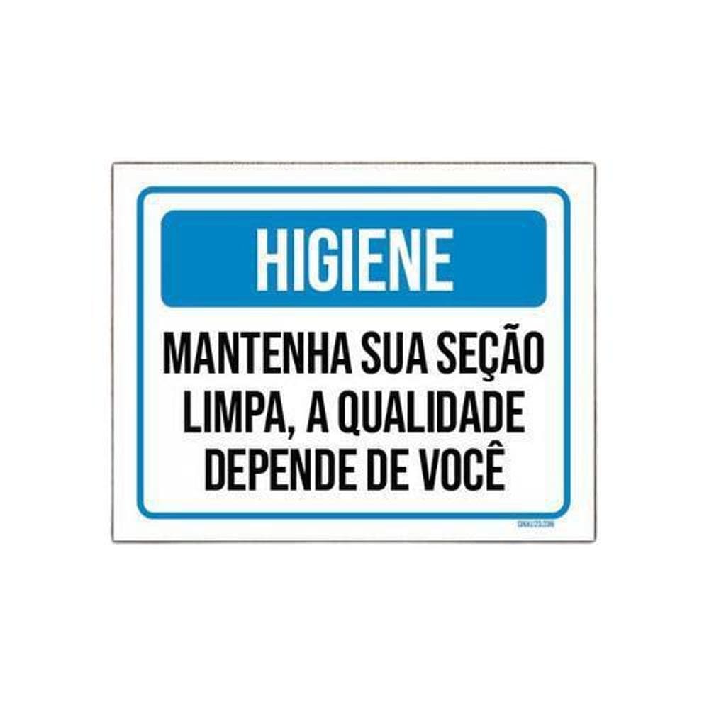 Kit 3 Placas Higiene Mantenha Sua Seção Limpa