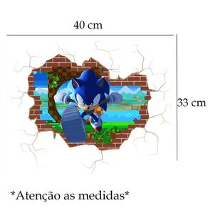 Adesivo De Parede Buraco Falso Sonic Mod01