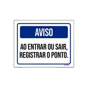 Kit 3 Placas Aviso Ao Entrar Ou Sair Registrar O Ponto