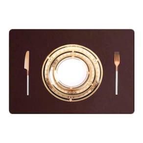 Kit 4 Pçs Jogo Americano Mesa Jantar Sala Restaurante Couro