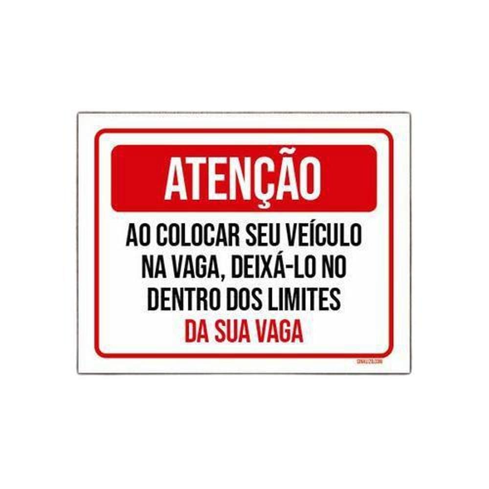 Kit 10 Placas Atenção Colocar Veículo Na Vaga