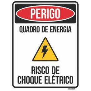 Kit 3 Placas Perigo Quadro Energia Risco Choque