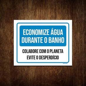Kit 10 Placa Economize Água Durante Banho Planeta