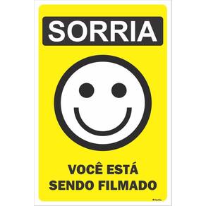 Placa Sorria Você Está Sendo Filmado 20X30Cm