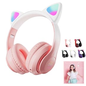 Fone De Ouvido Infantil Gatinho Com Luz Led Sem Fio
