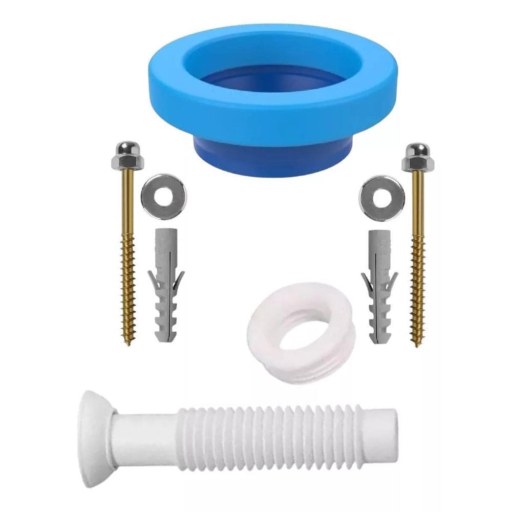 Kit Instalação Vaso Tubo Ligação Branco + Anel + Parafusos