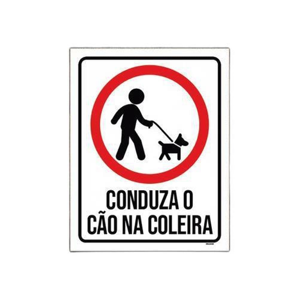 Kit 5 Placas - Conduza Cão Na Coleira