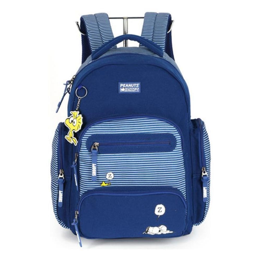 Mochila De Costas Juvenil Snoopy Porta Notebook Com Chaveiro