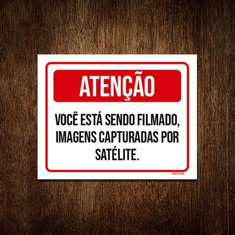 Placa Atenção Você Está Sendo Filmado Imagens 36X46