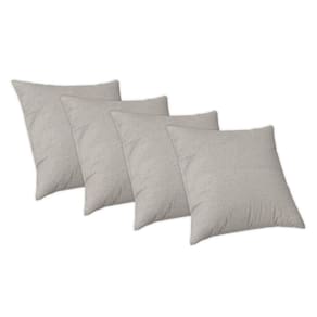 4 Capas Almofada Luxo 50X50 Suede Felpudo Com Ziper Areia
