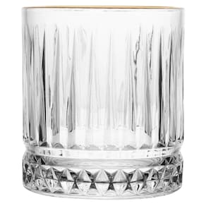 Copo Baixo Cristal Diamante Lyor 330 ml com Fio de Ouro
