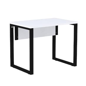Mesa Escritório P25 TUB Pandin 90 cm (Larg) Tampo MDP Branco Pé Aço Tubular Preto