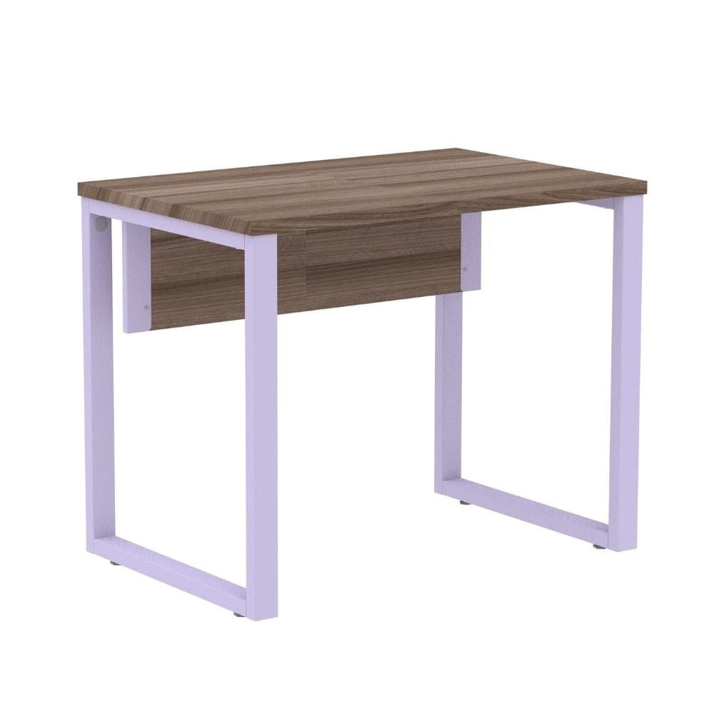 Mesa Escritório P25 TUB Pandin 90 cm (Larg) Tampo MDP Walnut Pé Aço Tubular Lilás