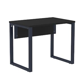 Mesa Escritório P25 TUB Pandin 90 cm (Larg) Tampo MDP Preto Pé Aço Tubular Azul Del Rey