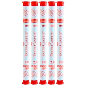 Kit 05 Tubos de Grafite 2.0mm HB Faber Castell Tubo c/ 6 Minas Cada
